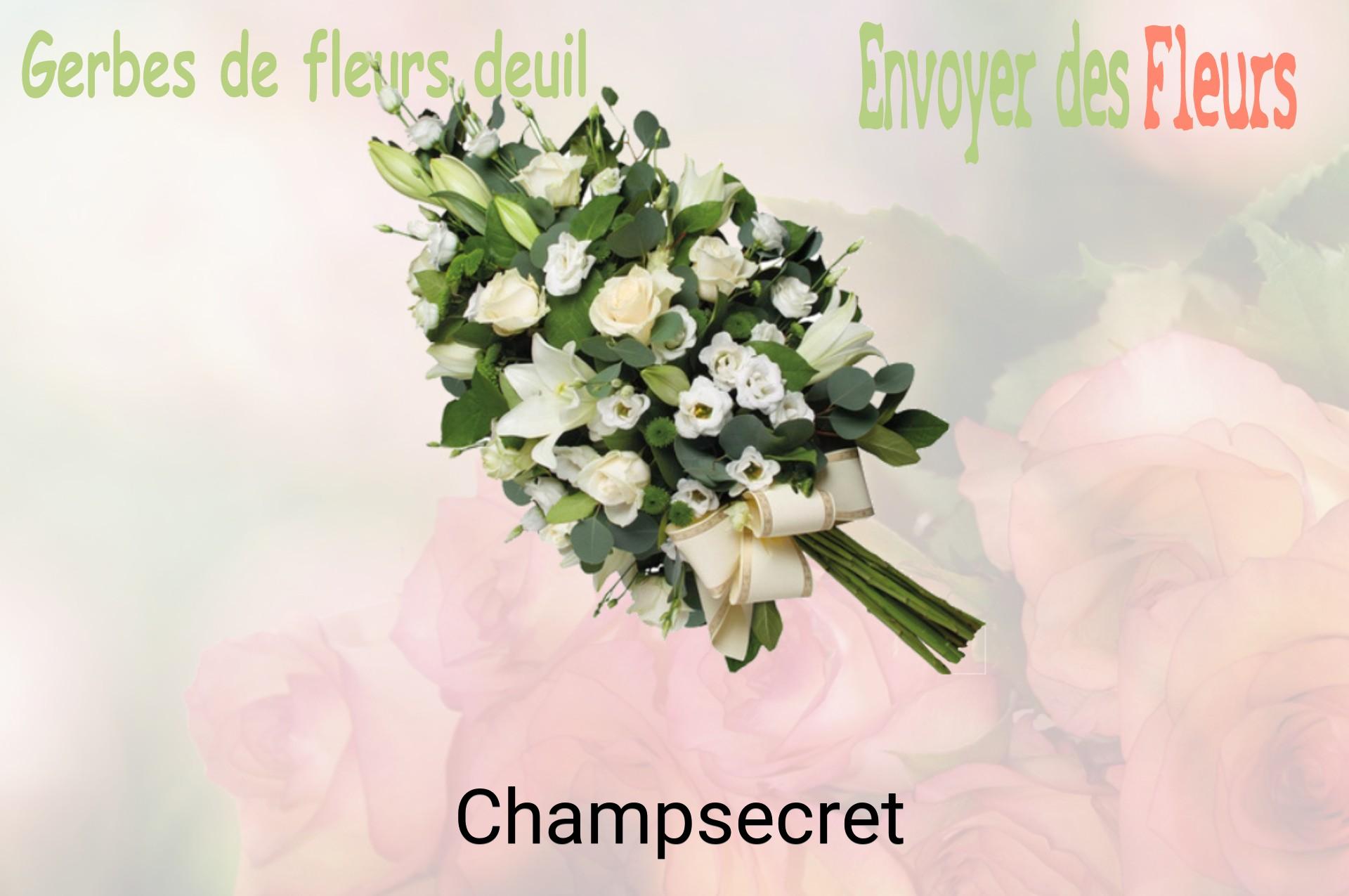 Gerbe de fleurs de deuil livrée à Champsecret